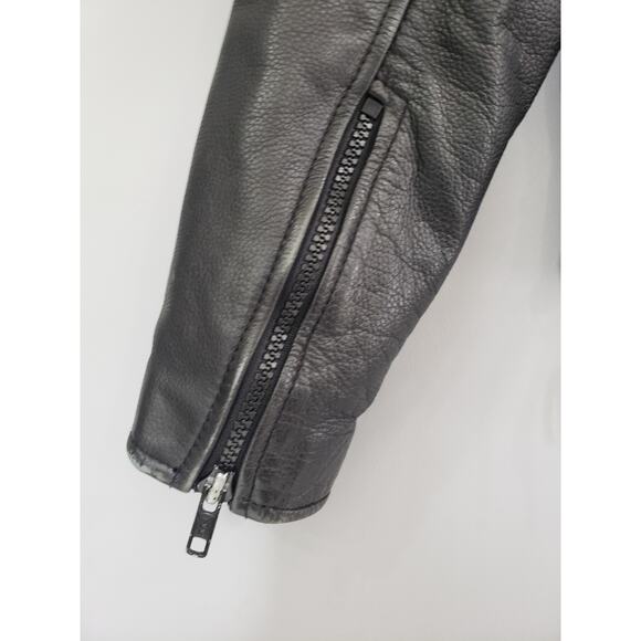 Vintage Vanguard Cowhide Black Leather Jacket Small MOTORCYCLE RIDING LINED 90s - Picture 14 of 16